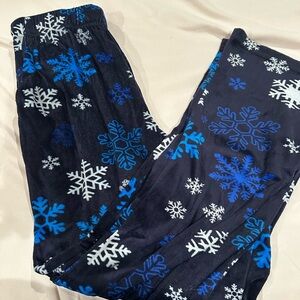Cozy Snowflake Pajama Pants - Blue and White